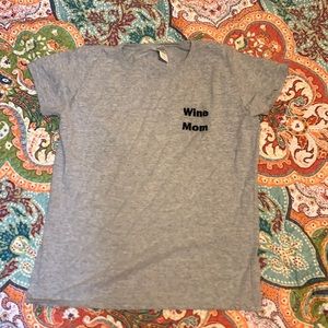 Hand embroidered women’s shirt “Wine Mom”